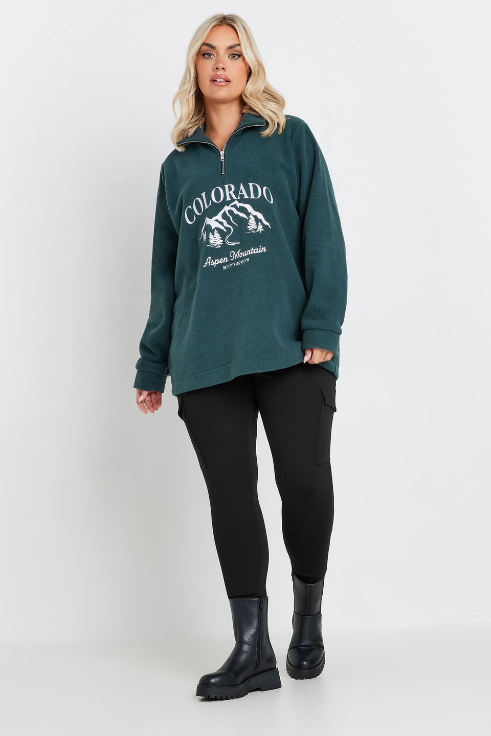 Yours Curve Black Cargo Pocket Leggings