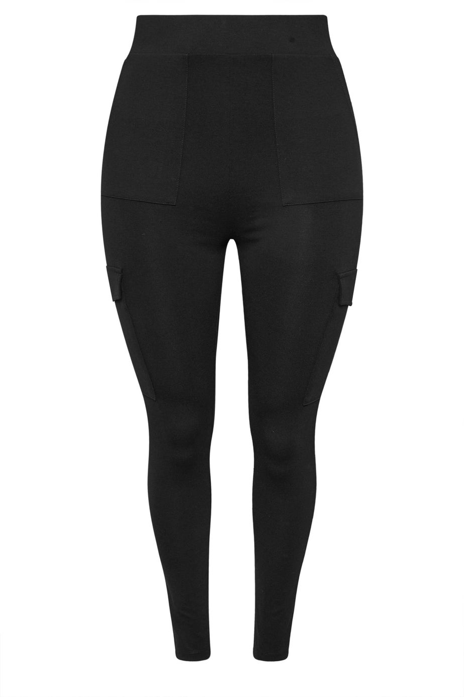 Yours Curve Black Cargo Pocket Leggings