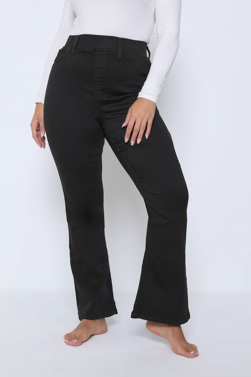 Yours Curve Black Bootcut Jeggings