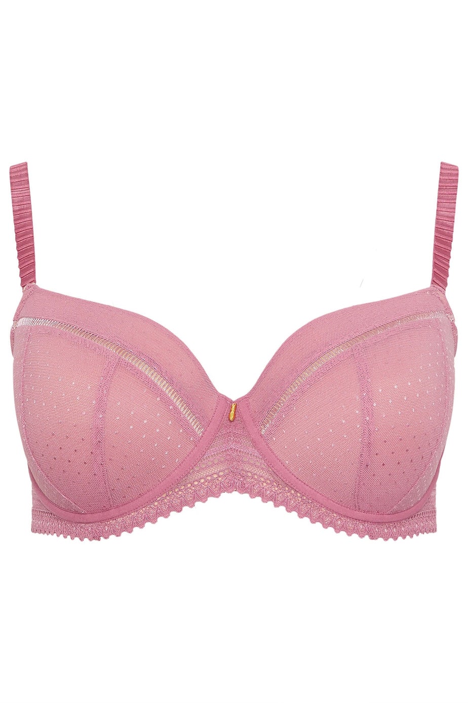 Yours Curve Pink Lace Underwired Padded Bra