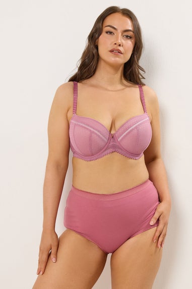 Yours Curve Pink Lace Underwired Padded Bra