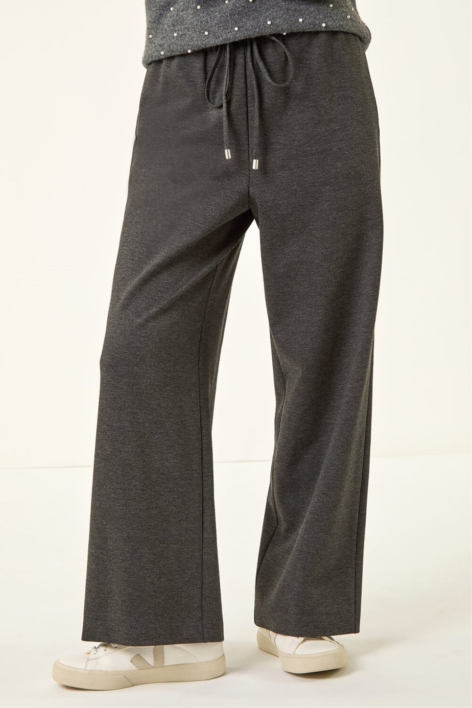 Roman Grey Petite Drawstring Ponte Trouser