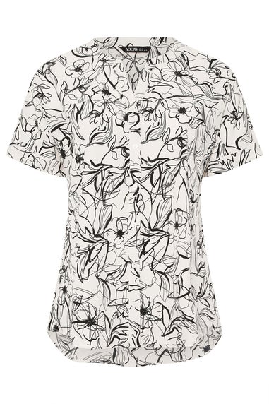 Yours Curve Cream Floral Print Blouse