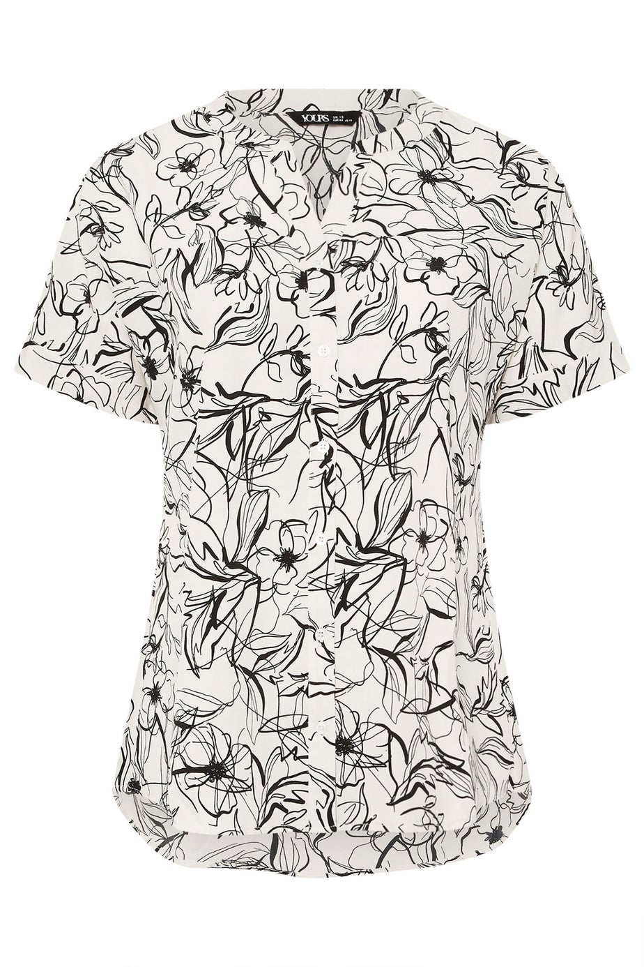 Yours Curve Cream Floral Print Blouse