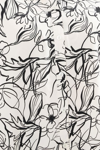 Yours Curve Cream Floral Print Blouse