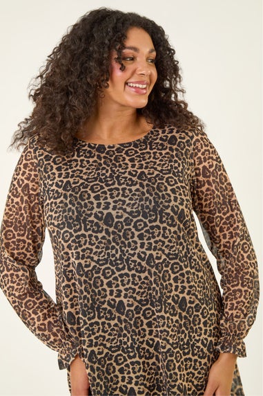 Roman Natural Curve Animal Frill Cuff Top