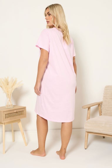 Yours Curve Pink 'Chillin With My Gnomies' Nightdress