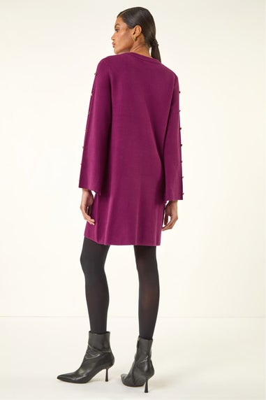 Roman Fuchsia Buttoned Knit Dress