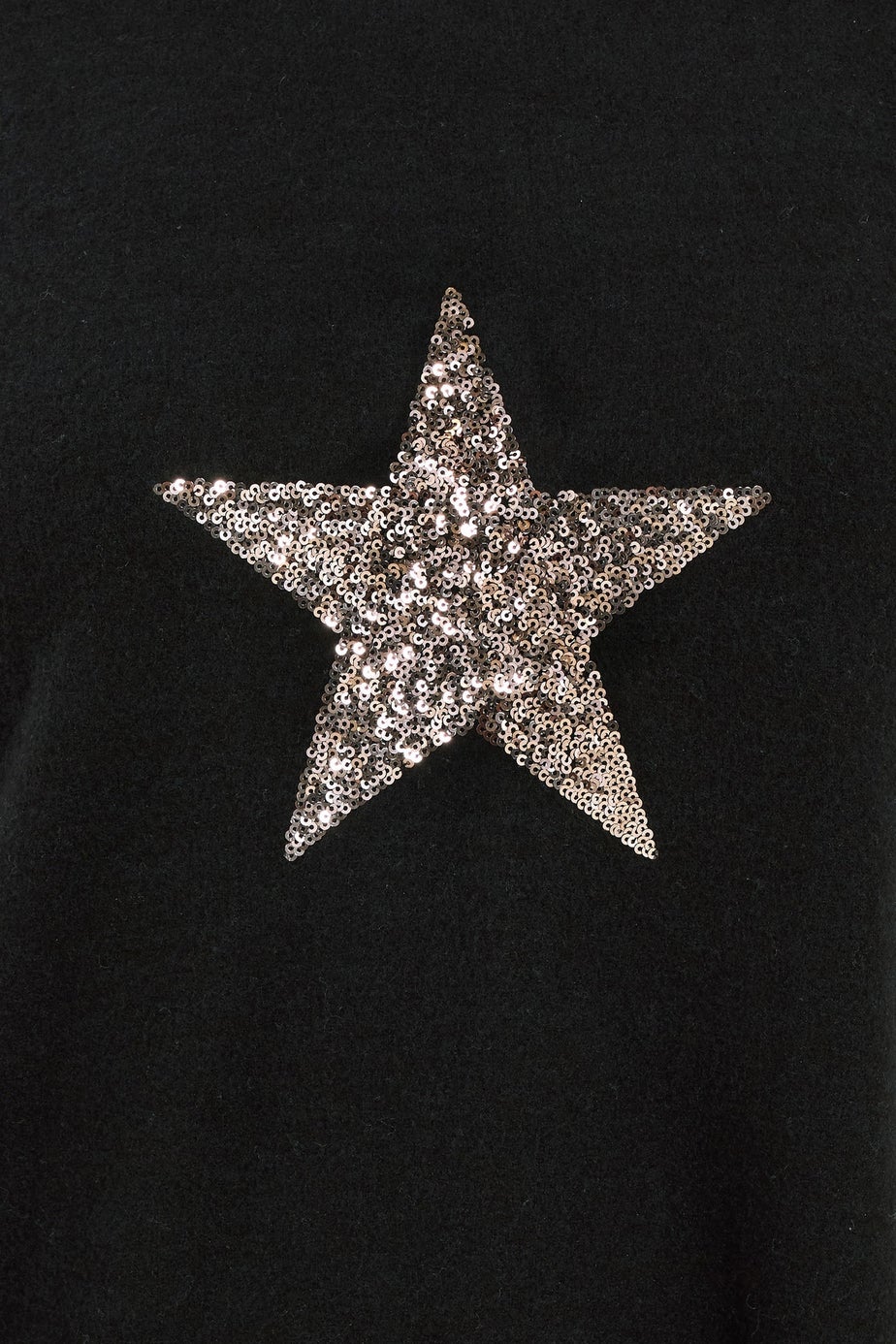 Yours Curve Black Sequin Embellished Star Jumper
