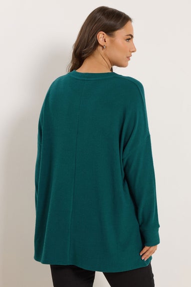 Yours Curve Teal Green Sequin Embellished Star Jumper