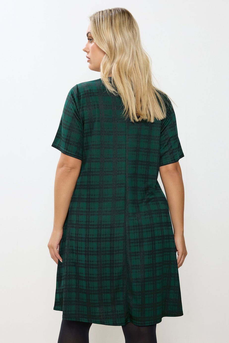 Yours Curve Green Check Mini Dress