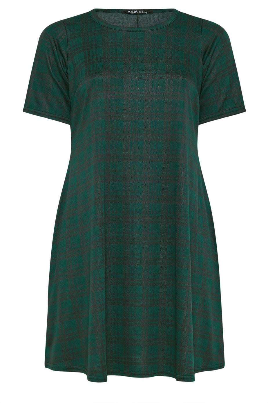 Yours Curve Green Check Mini Dress