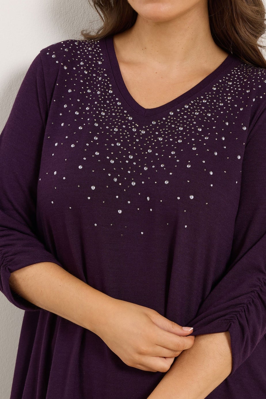 Yours Curve Purple Stud Swing Top