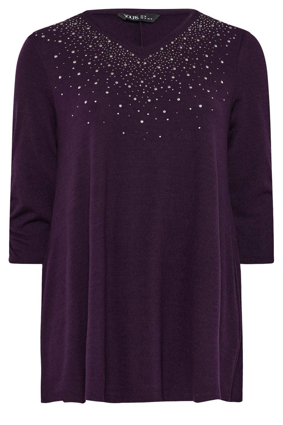 Yours Curve Purple Stud Swing Top