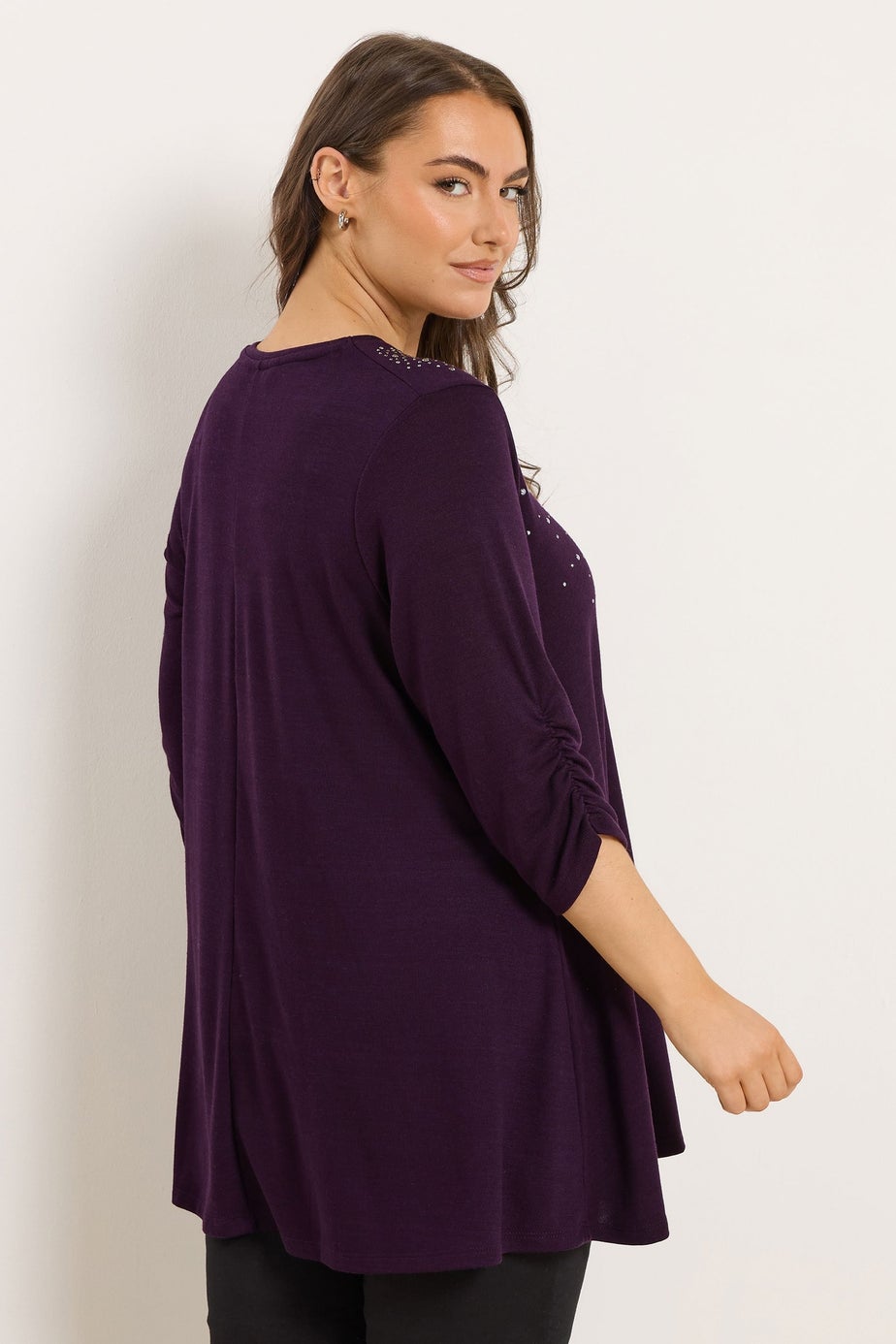 Yours Curve Purple Stud Swing Top