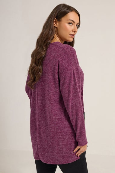 Yours Curve Pink Animal Print Colourblock Top