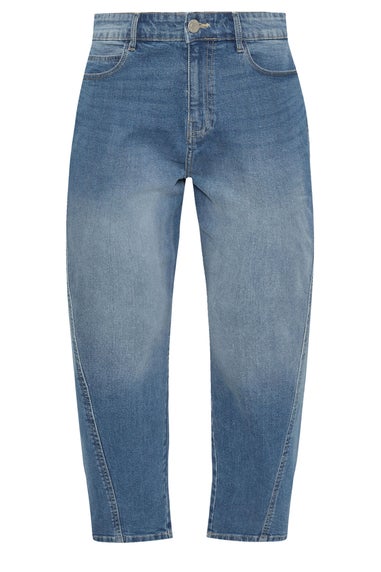 Yours Curve Mid Blue Carrot Leg Jeans