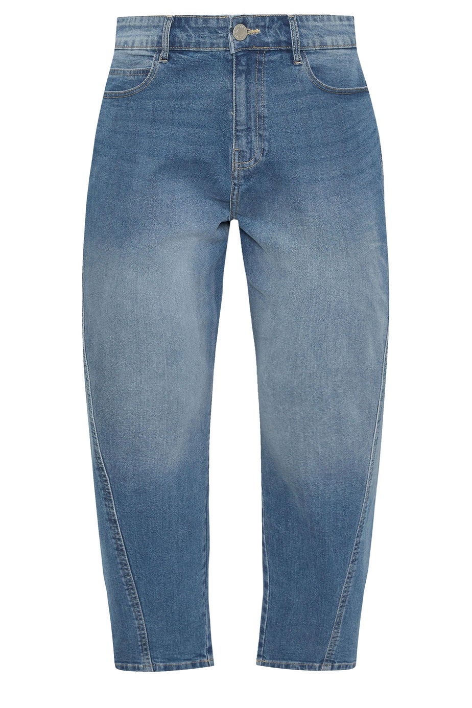 Yours Curve Mid Blue Carrot Leg Jeans