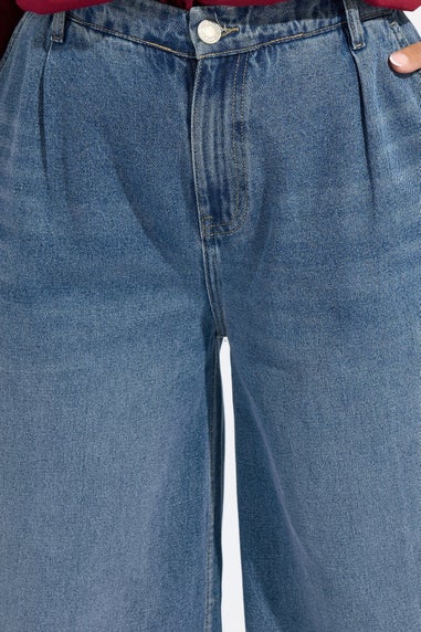 Yours Curve Mid Blue Palazzo Jeans
