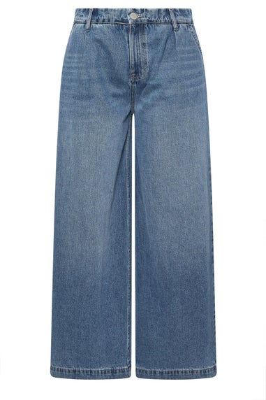 Yours Curve Mid Blue Palazzo Jeans