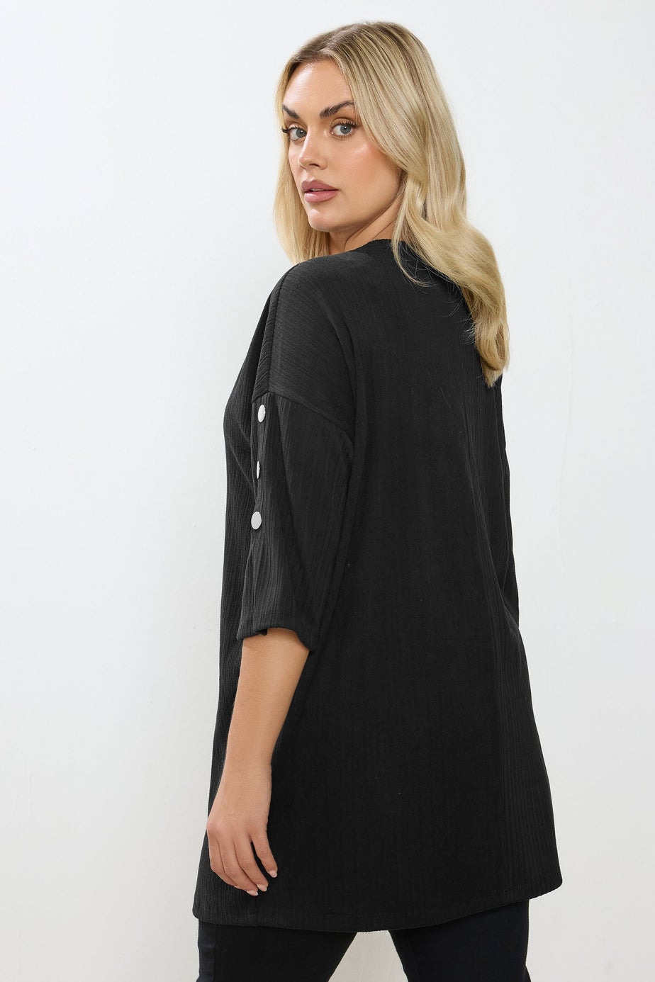 Yours Curve Black Soft Touch Button Top