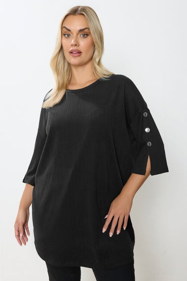 Yours Curve Black Soft Touch Button Top