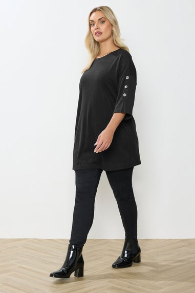 Yours Curve Black Soft Touch Button Top