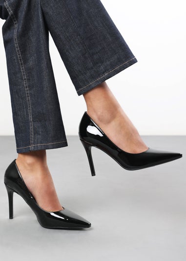 Where's That From Mireille Black Patent Stiletto Heels