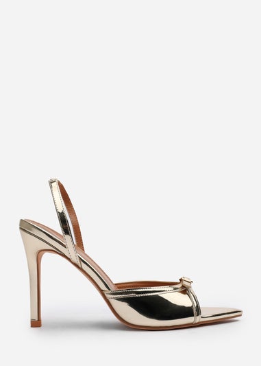 Where's That From Odette Gold PU Wide Fit Slingback Heels