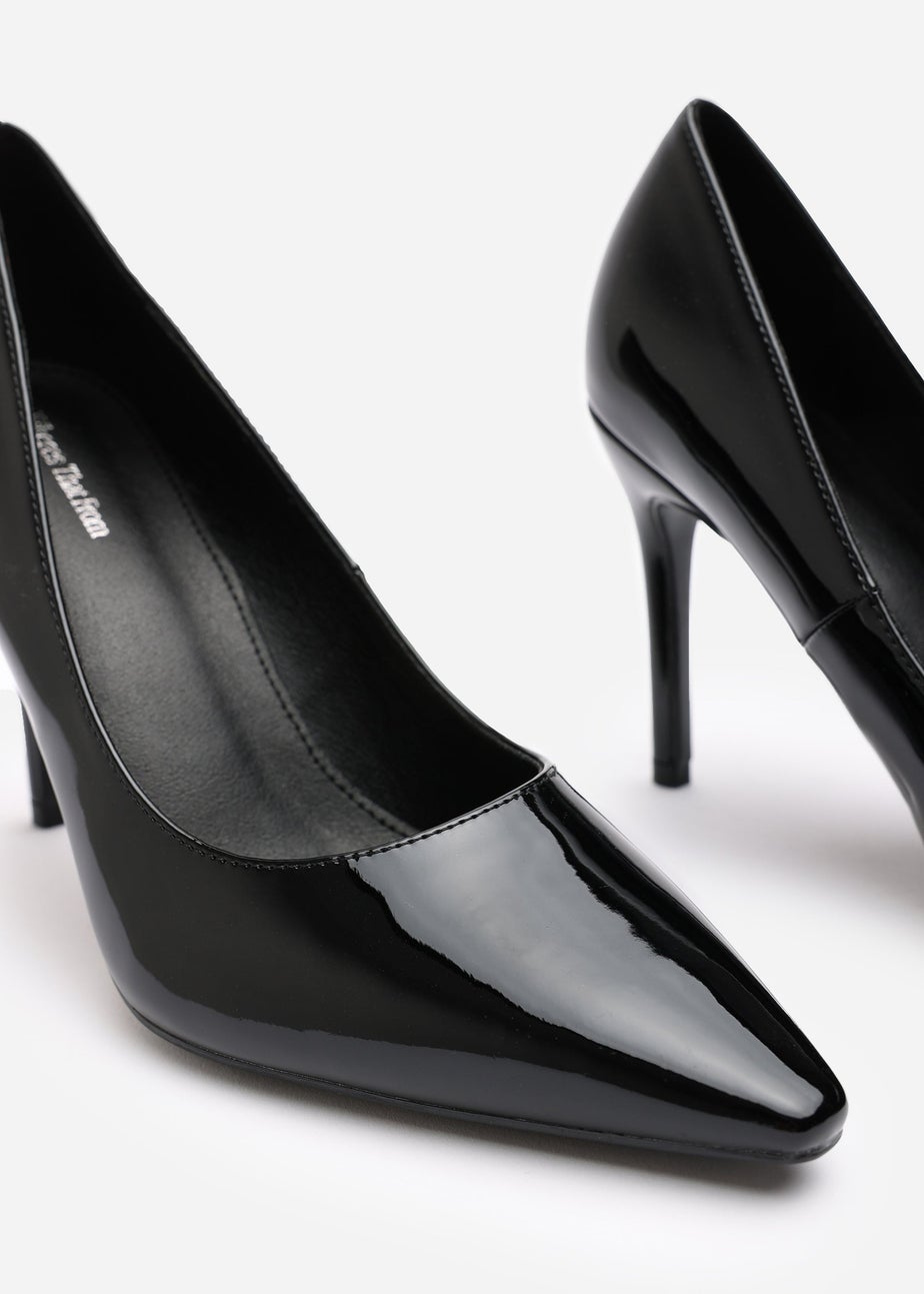 Where's That From Mireille Black Patent Wide-Fit Stiletto Heels