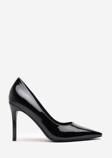 Where's That From Mireille Black Patent Wide-Fit Stiletto Heels