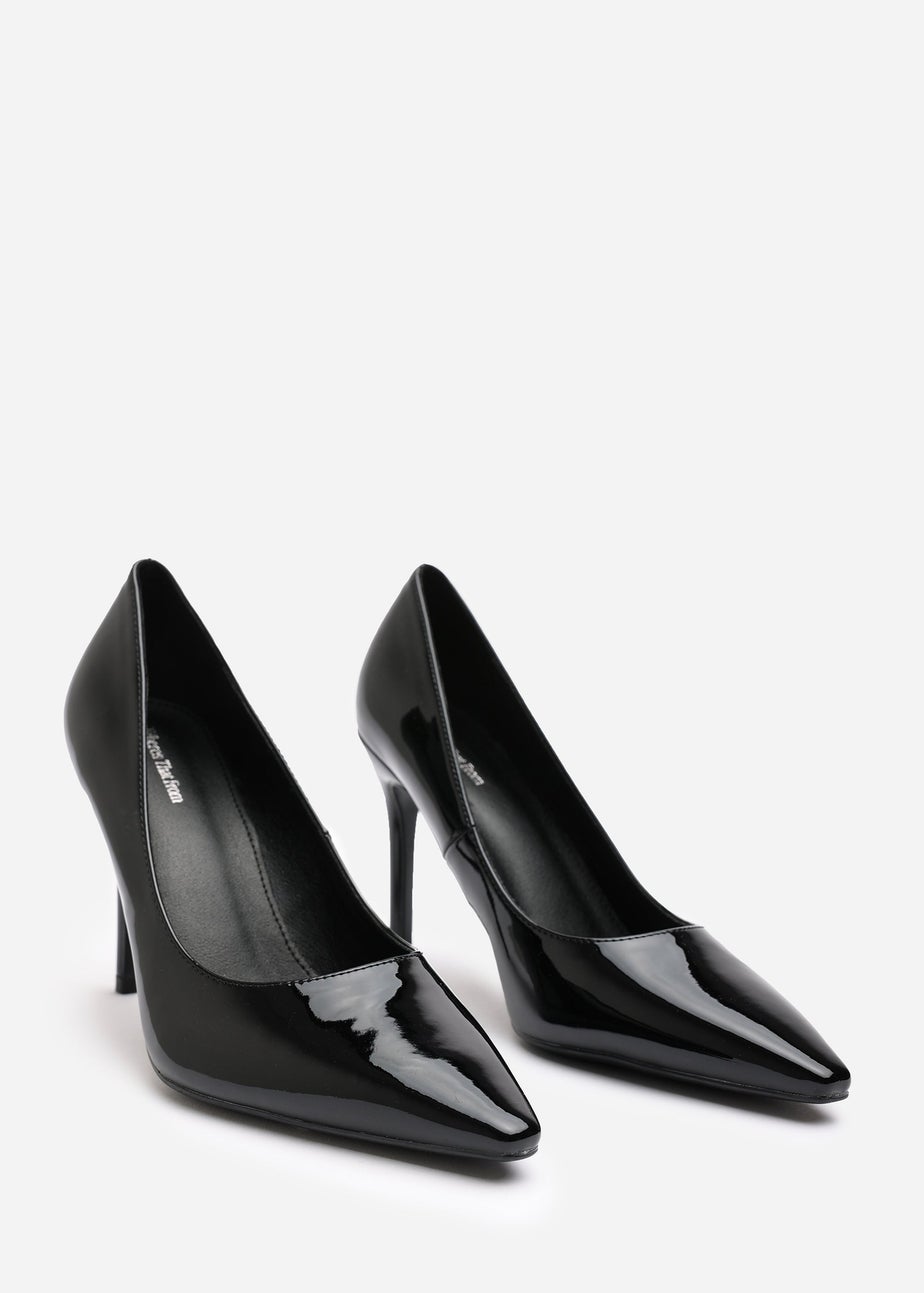 Where's That From Mireille Black Patent Wide-Fit Stiletto Heels