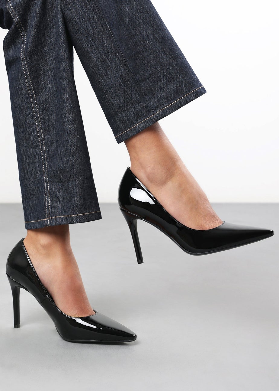 Where's That From Mireille Black Patent Wide-Fit Stiletto Heels