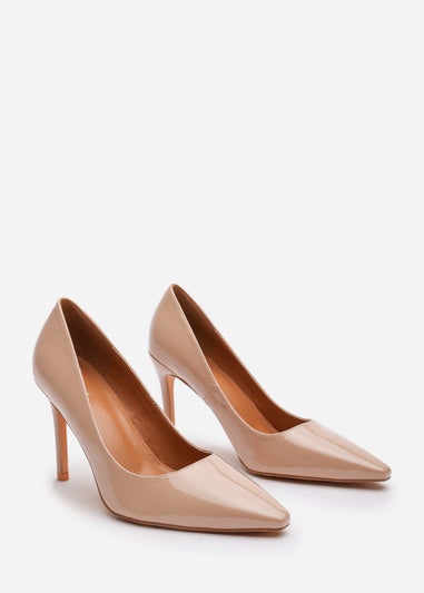 Where's That From Mireille Mocha Patent Wide Fit Stiletto Heels