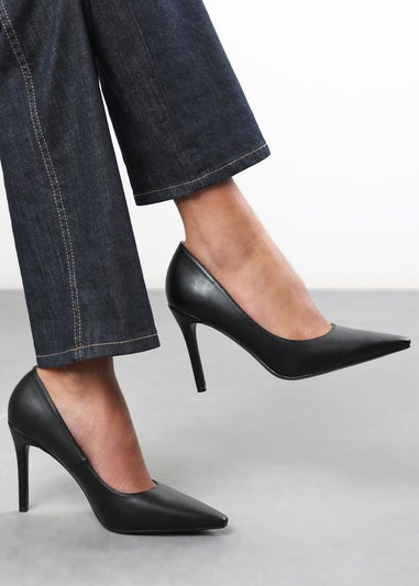 Where's That From Mireille Black PU Stiletto Heels