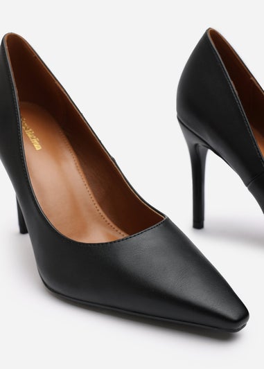 Where's That From Mireille Black PU Stiletto Heels