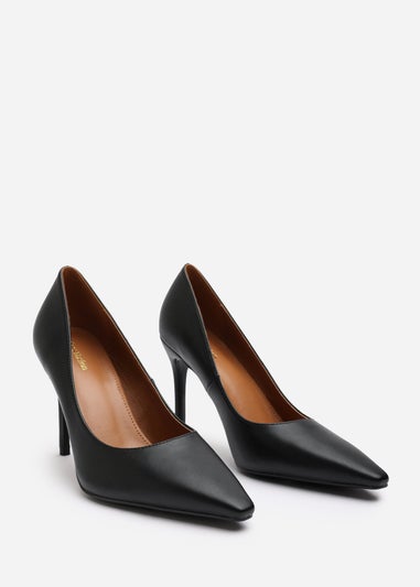 Where's That From Mireille Black PU Stiletto Heels