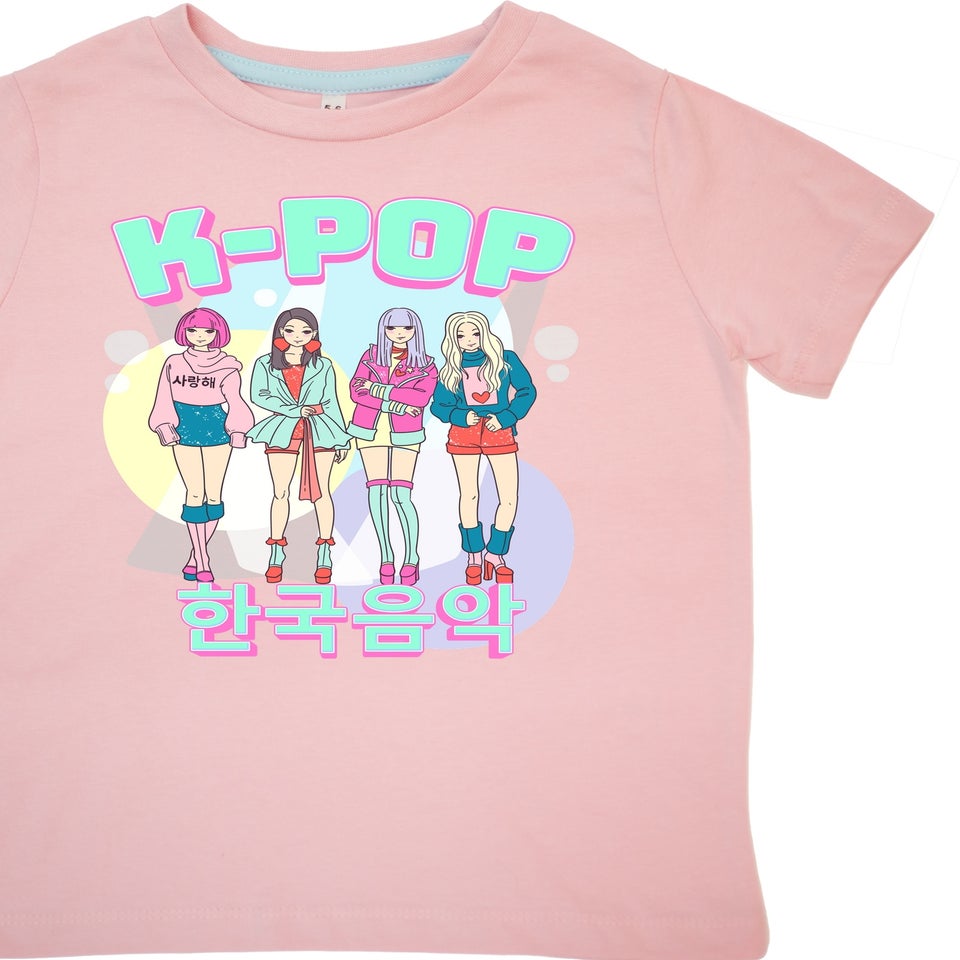 Brands In K-Pop Girl Band Girls Pink Graphic Pyjamas (3-8 Years)
