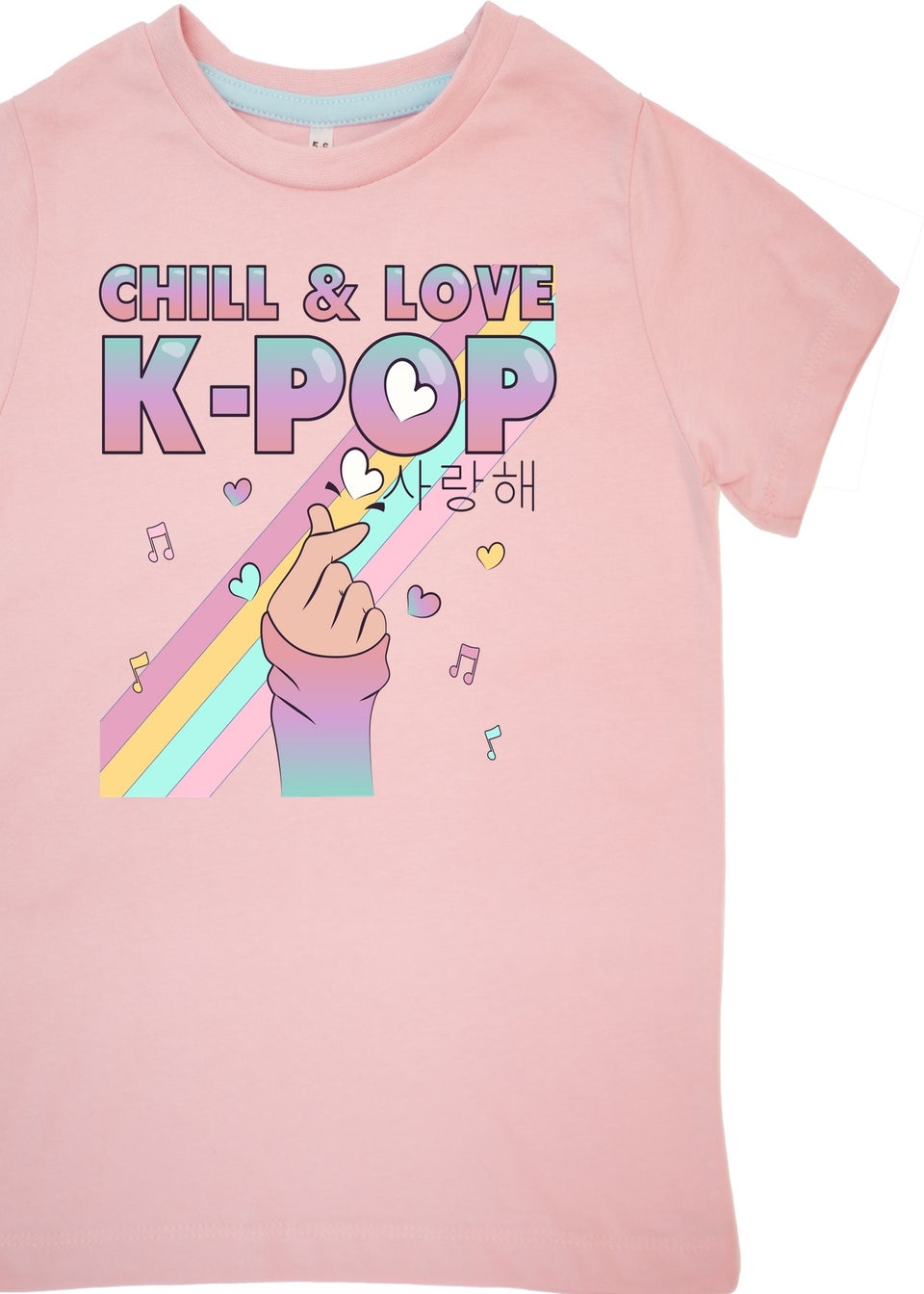 Brands In K-Pop Chill & Love Girls Pink Graphic Pyjamas (3-8 Years)