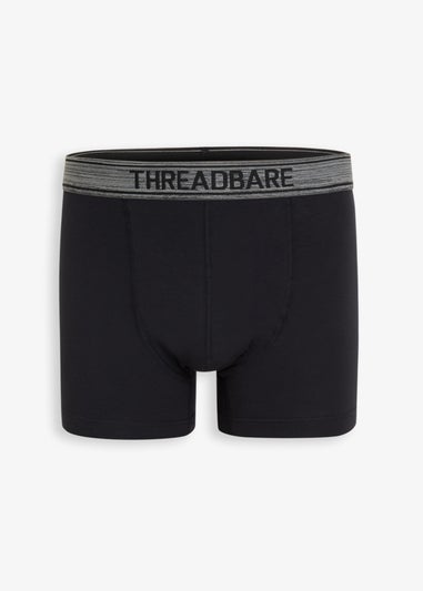 Threadbare Black 5-Pack Hipster Fit Boxer Shorts