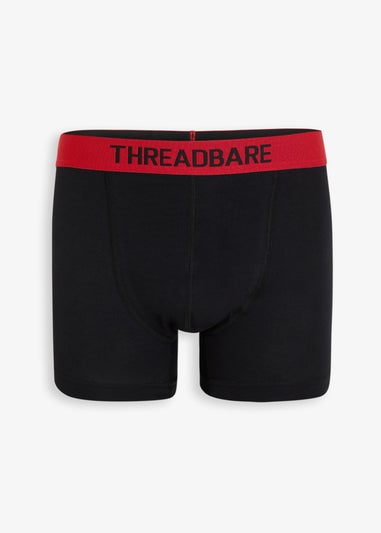 Threadbare Black 3-Pack Christmas Print Hipster Fit Boxer Shorts