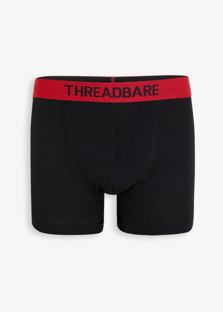 Threadbare Black 3-Pack Christmas Print Hipster Fit Boxer Shorts