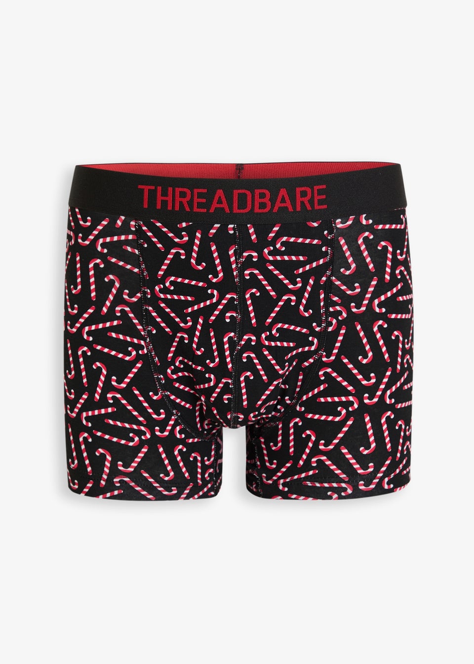 Threadbare Black 3-Pack Christmas Print Hipster Fit Boxer Shorts