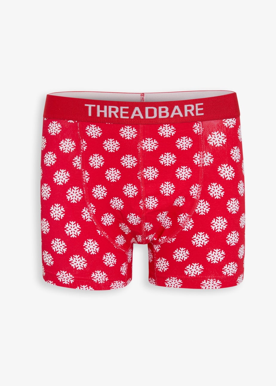 Threadbare Black 3-Pack Christmas Print Hipster Fit Boxer Shorts