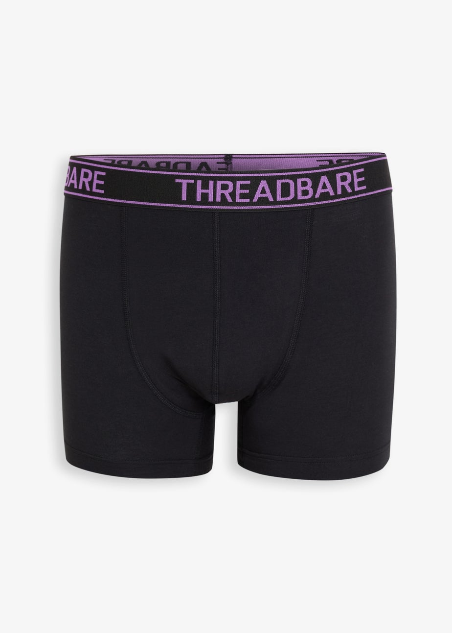 Threadbare Black 3-Pack Hipster Fit Boxer Shorts