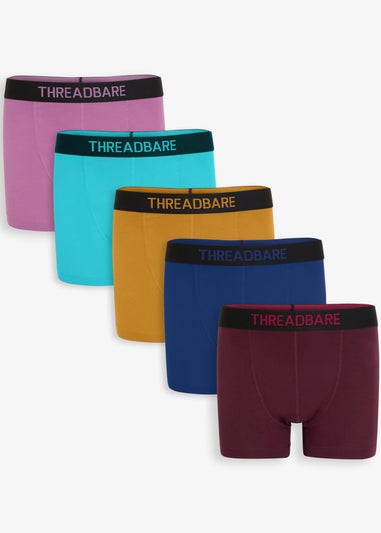 Threadbare Multi 5-Pack Hipster Fit Boxer Shorts