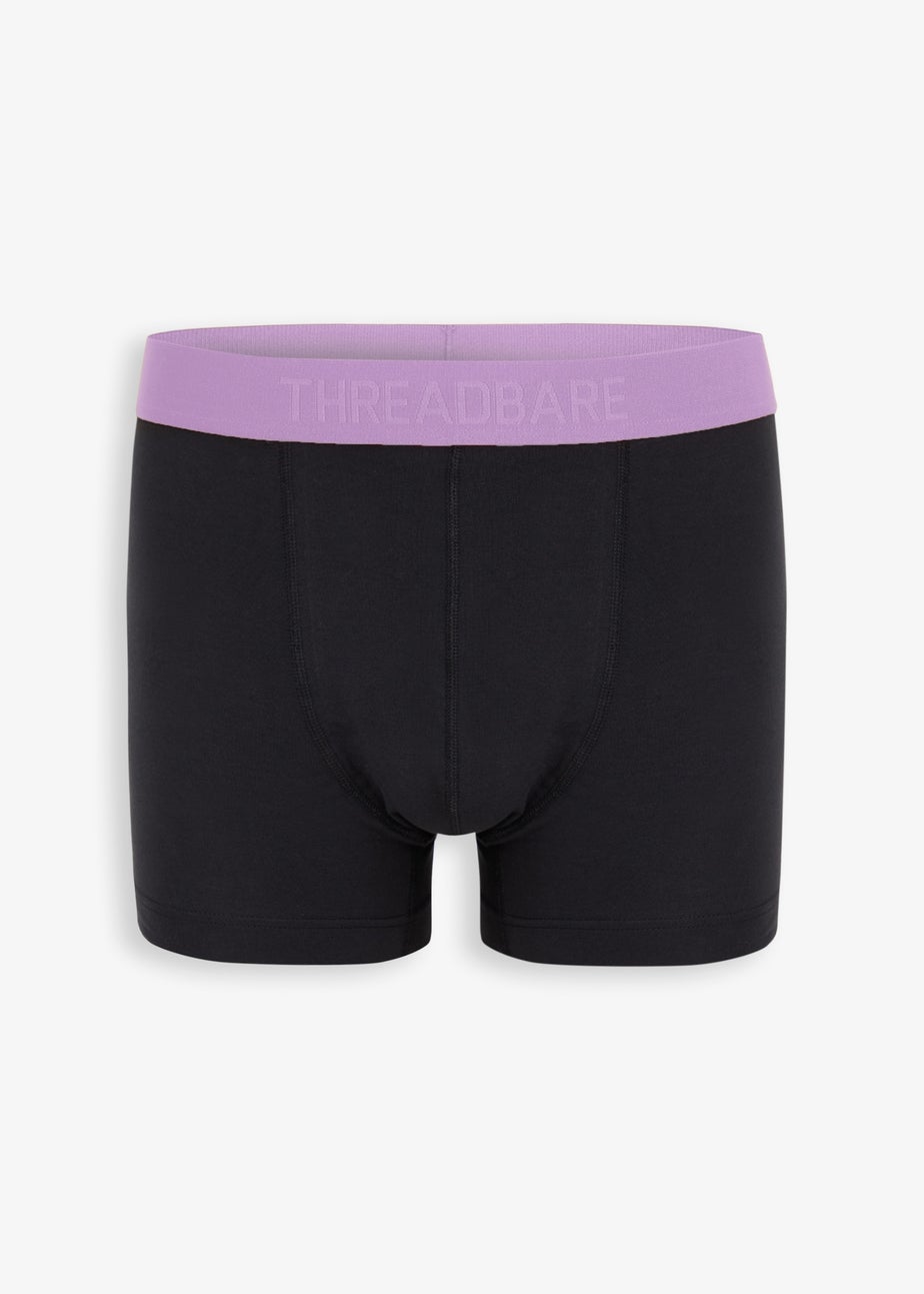 Threadbare Black 5-Pack Contrast Hipster Fit Boxer Shorts