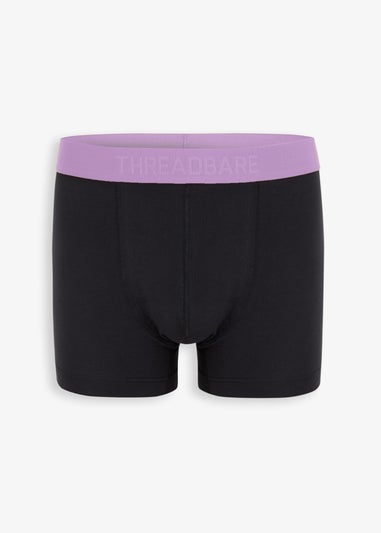 Threadbare Black 5-Pack Contrast Hipster Fit Boxer Shorts