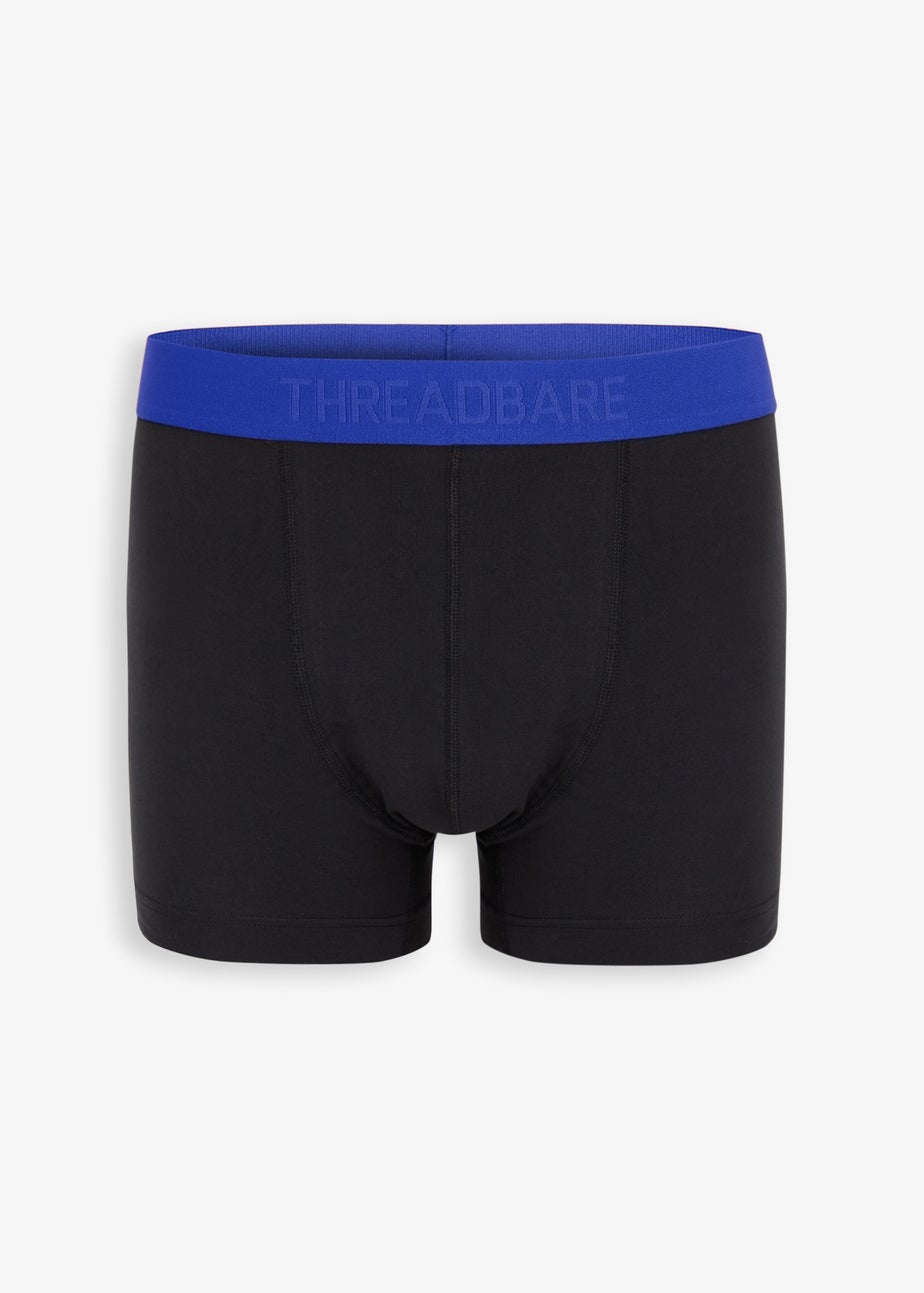 Threadbare Black 5-Pack Contrast Hipster Fit Boxer Shorts