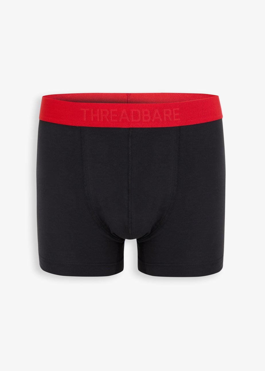 Threadbare Black 5-Pack Contrast Hipster Fit Boxer Shorts